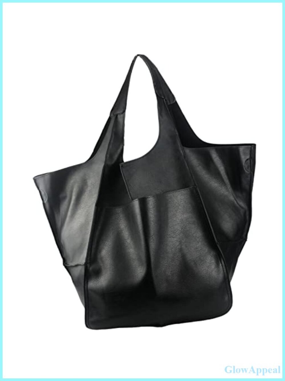 Oversized PU Leather Tote Bag Huge Capacity Hobo Bucket Purse